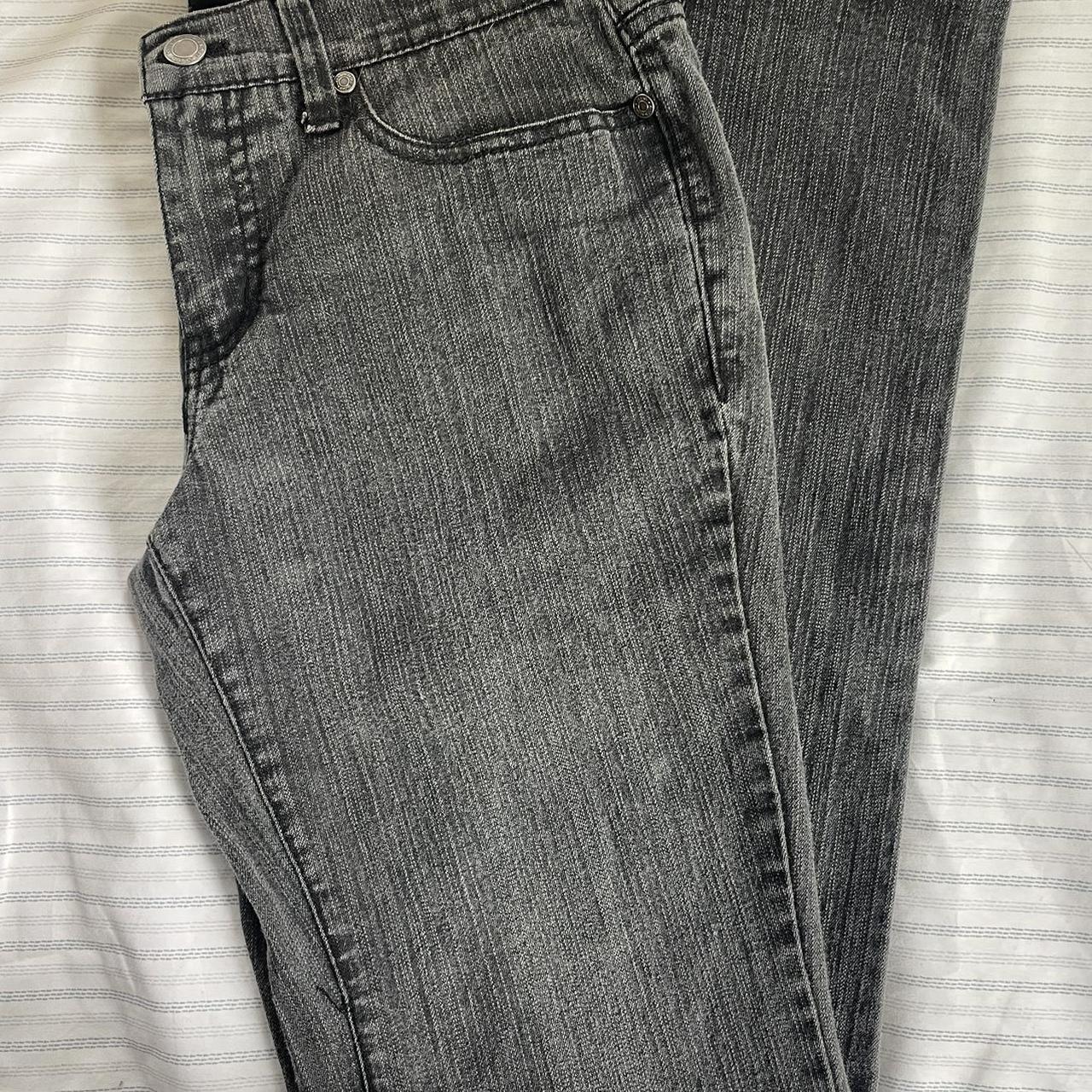 Black gray jeans Embroidered detailing on the back... - Depop