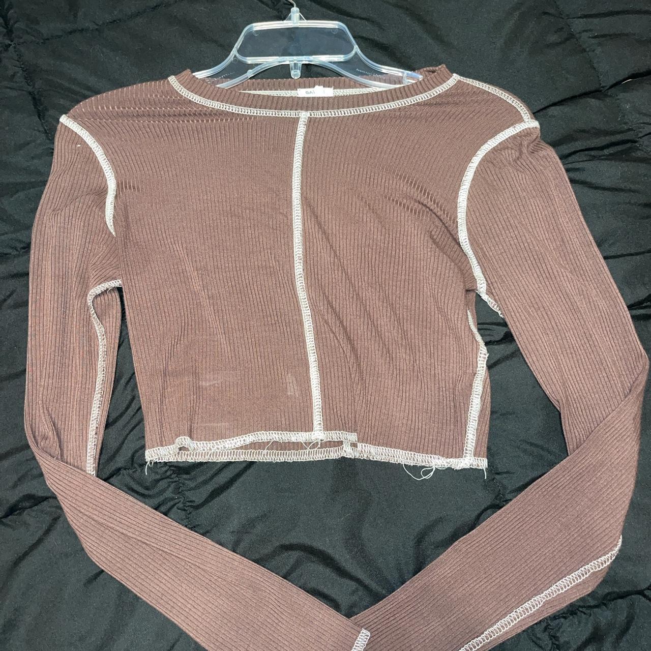 Garage brown long sleeve crop top!! Depop