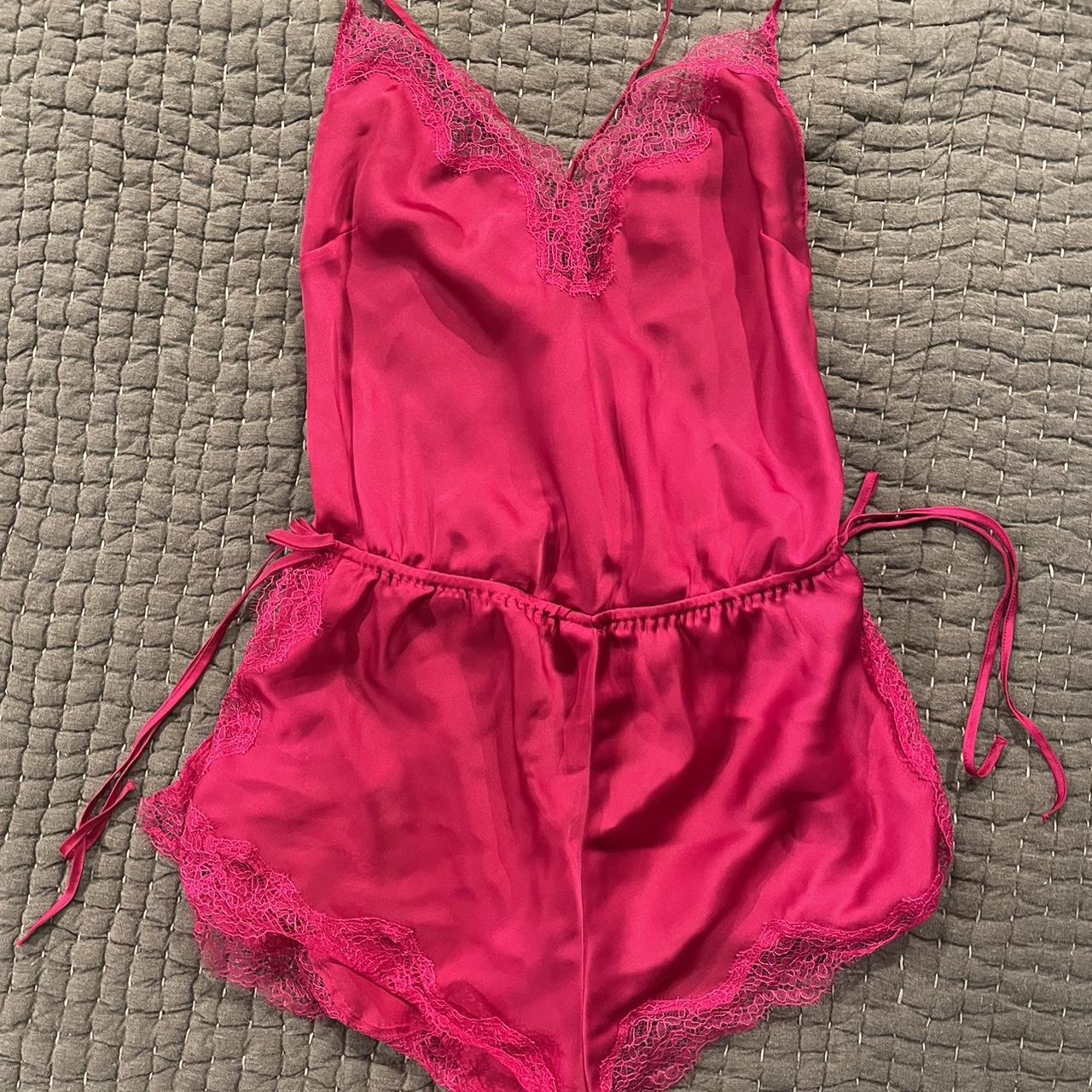 victoria’s secret hot pink corset back romper. so... - Depop