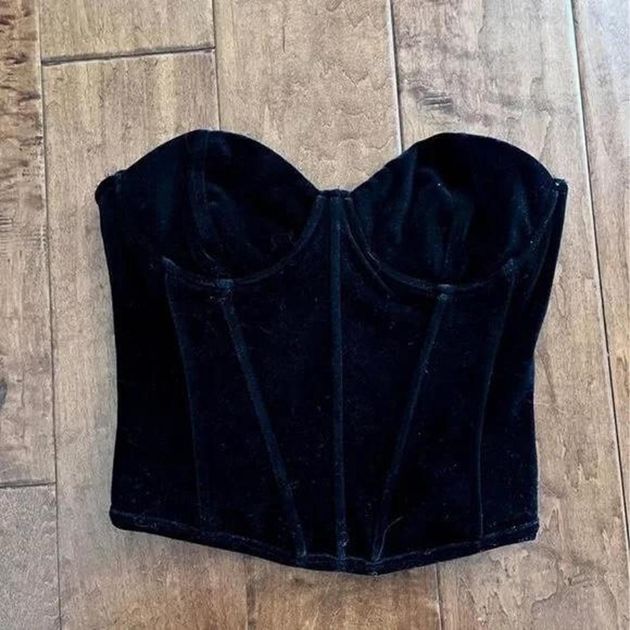 black velvet bustier corset top from Zara! i’ve... Depop