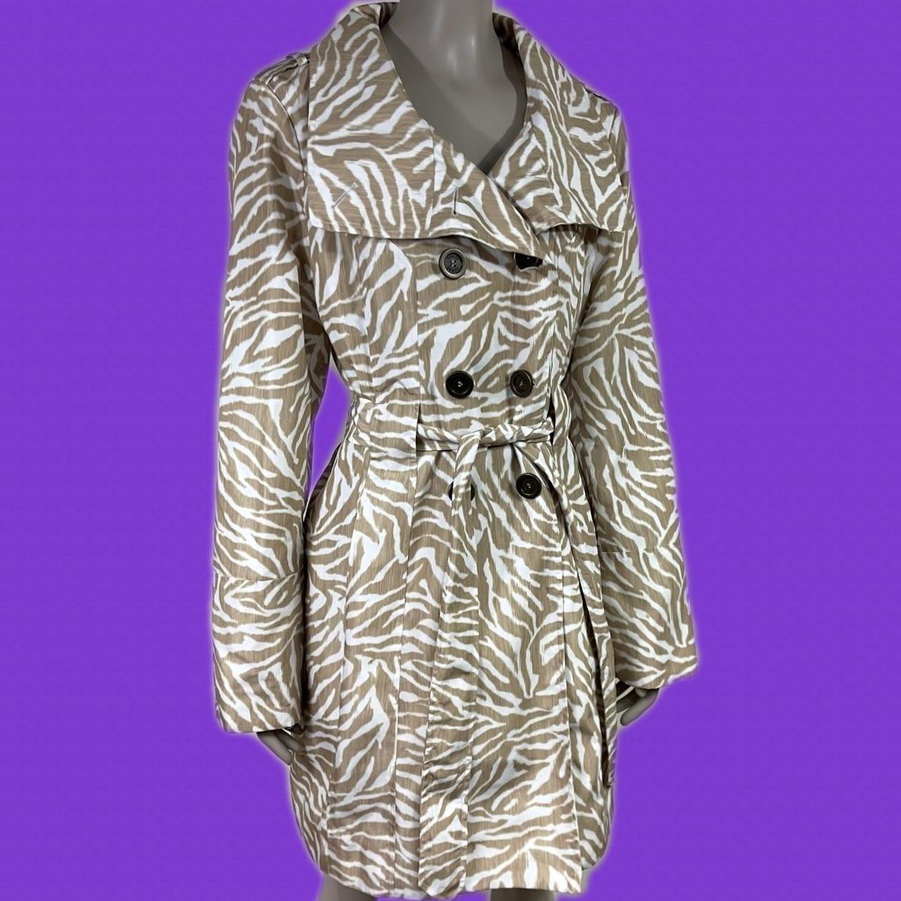 Long white Y2K vintage trench/pea coat style jacket... Depop