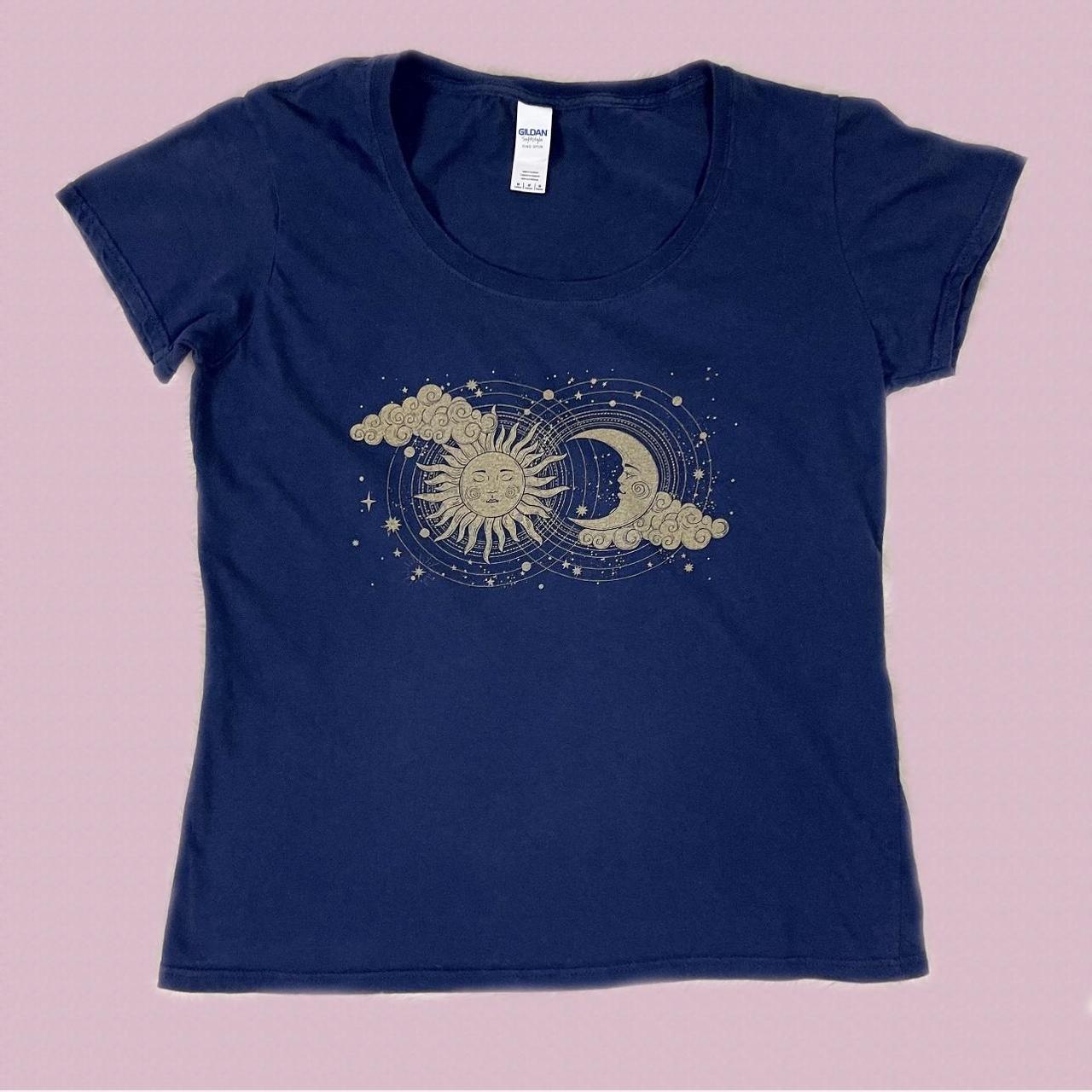 Gildan Women's Navy And Gold T-shirt 