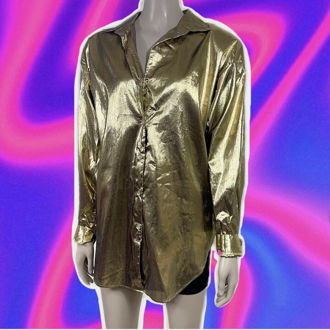 American Vintage Women's Gold Shirt Depop