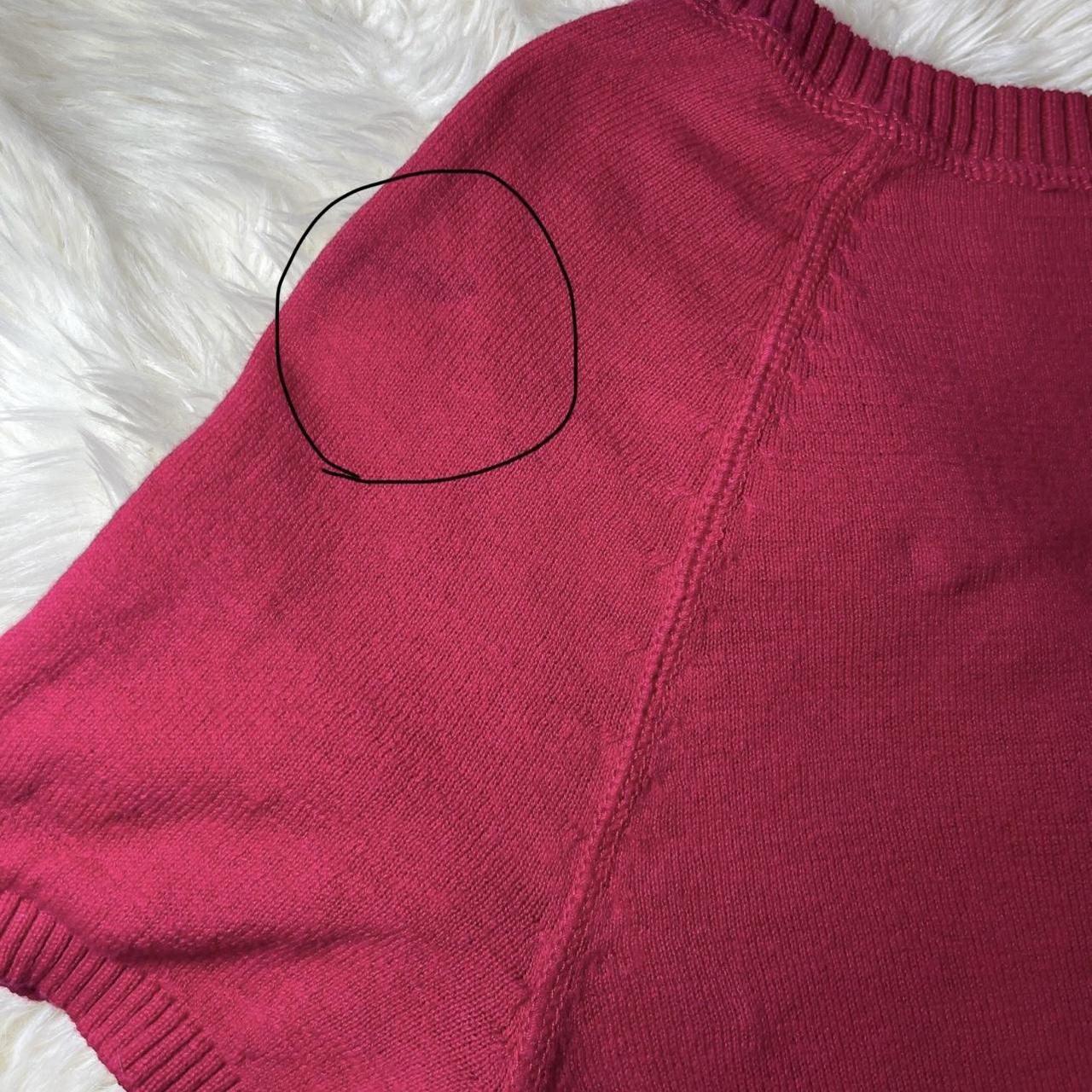 Y2K hot pink short sleeve knit sweater top with 3 - Depop