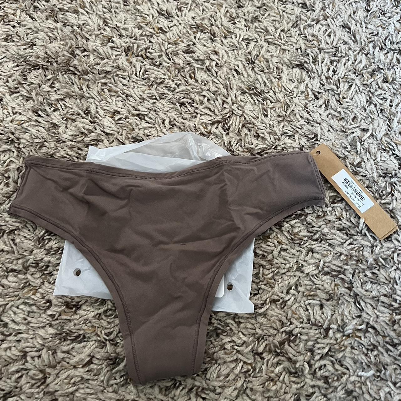 Skims Fits Everybody Dipped Front Thong Bronze - Depop
