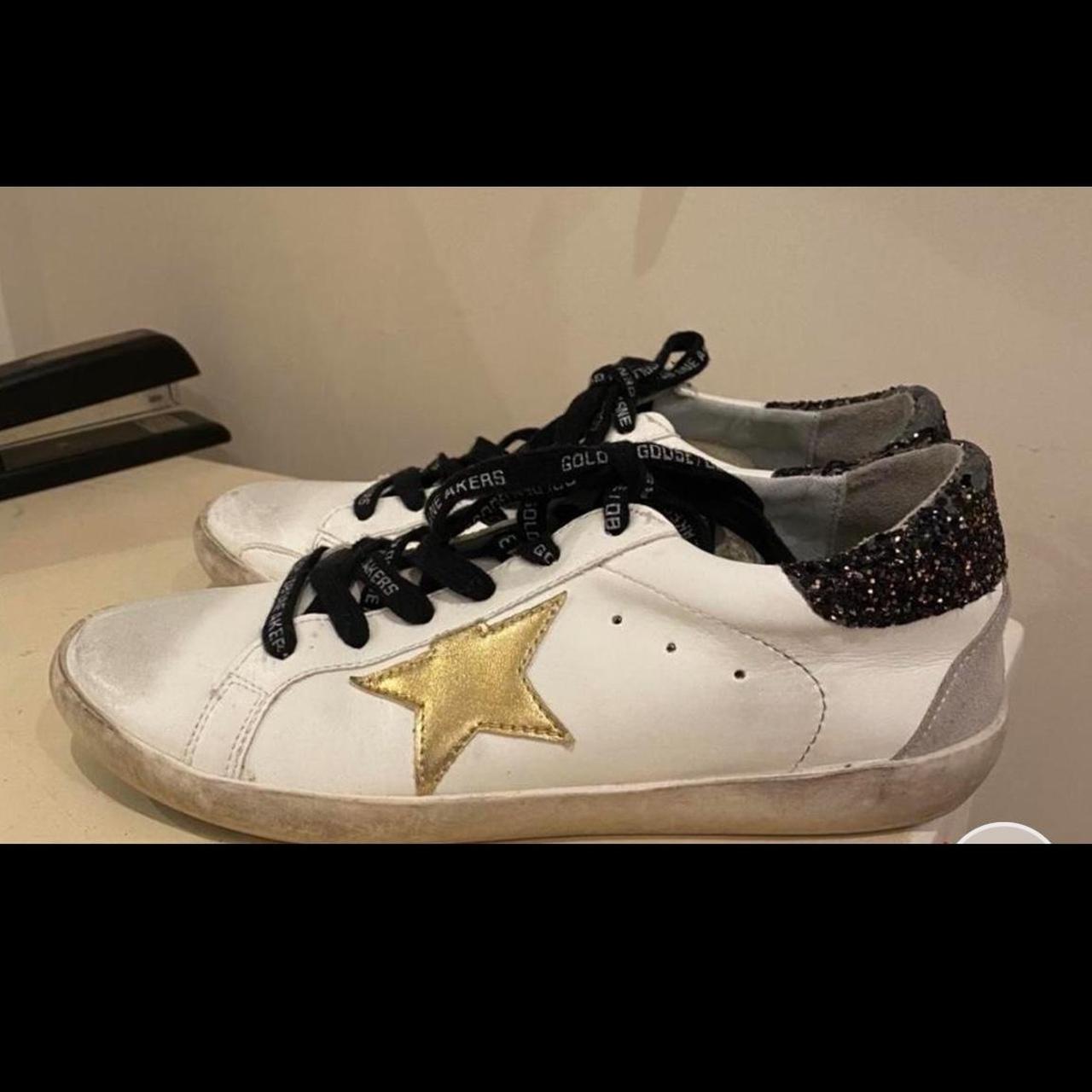 repop Gold and black sparkle golden goose sneakers-... - Depop