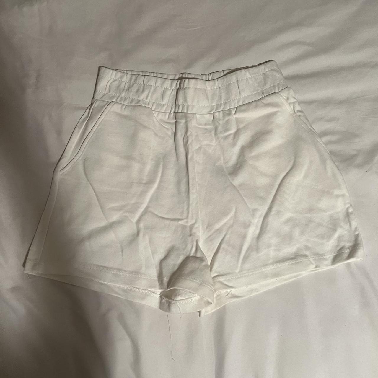 Cream ZARA lounge shorts, size M - Depop