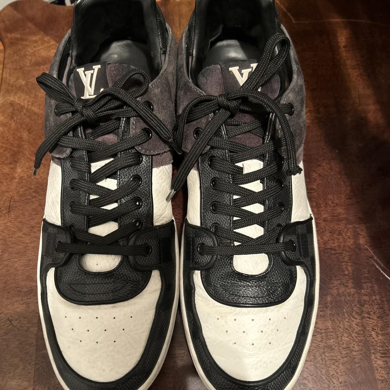MENS Louis Vuitton Black And Grey Ace Sneakers Size - Depop