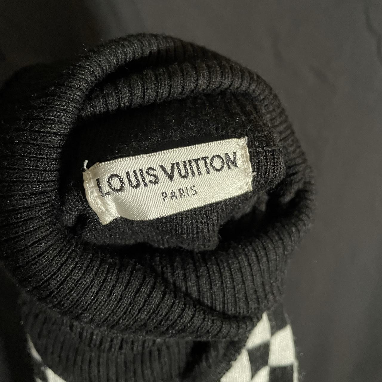 Louis Vuitton collared black and brown checkered - Depop