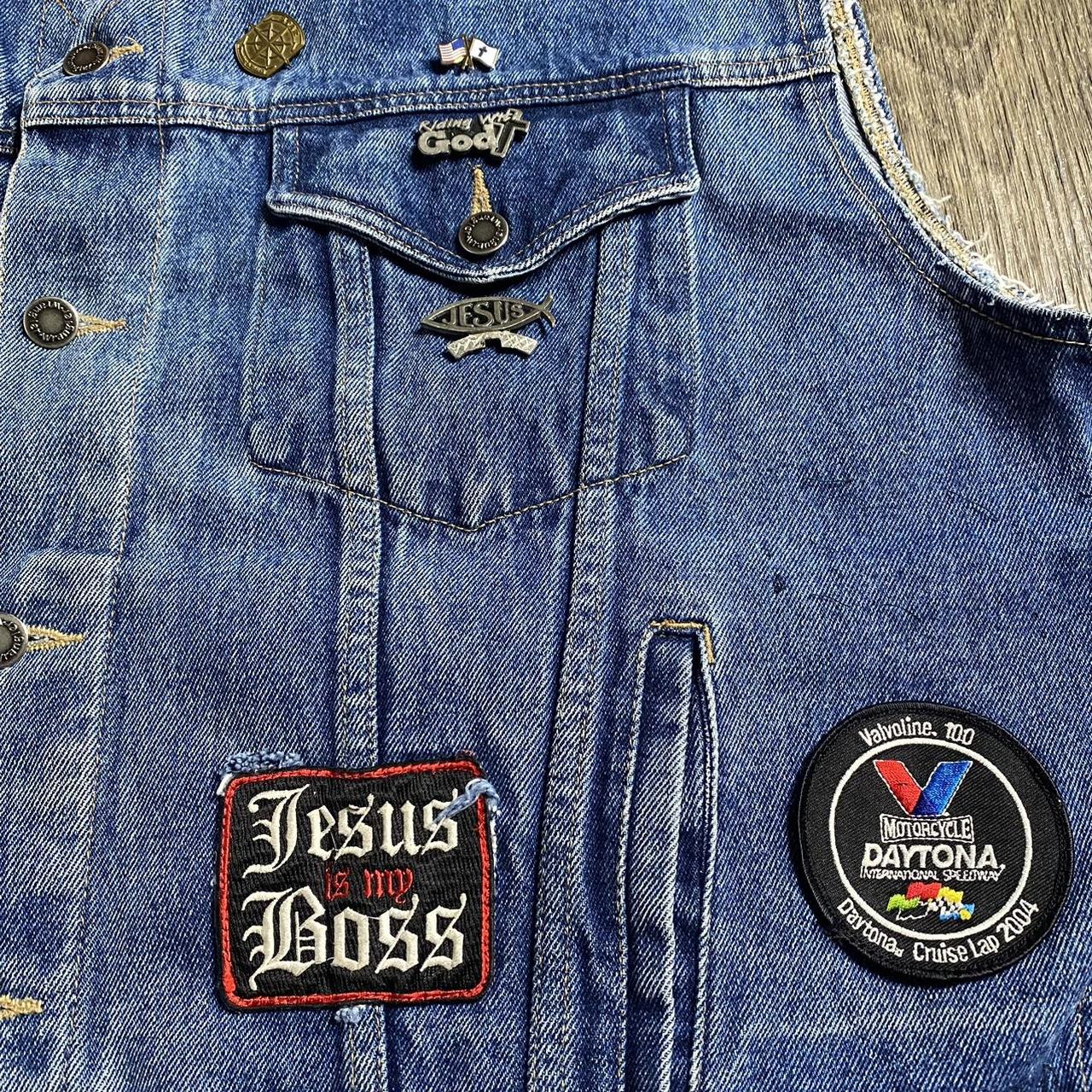 Vintage Wrangler Hero Men's DistressedDenim Vest... - Depop