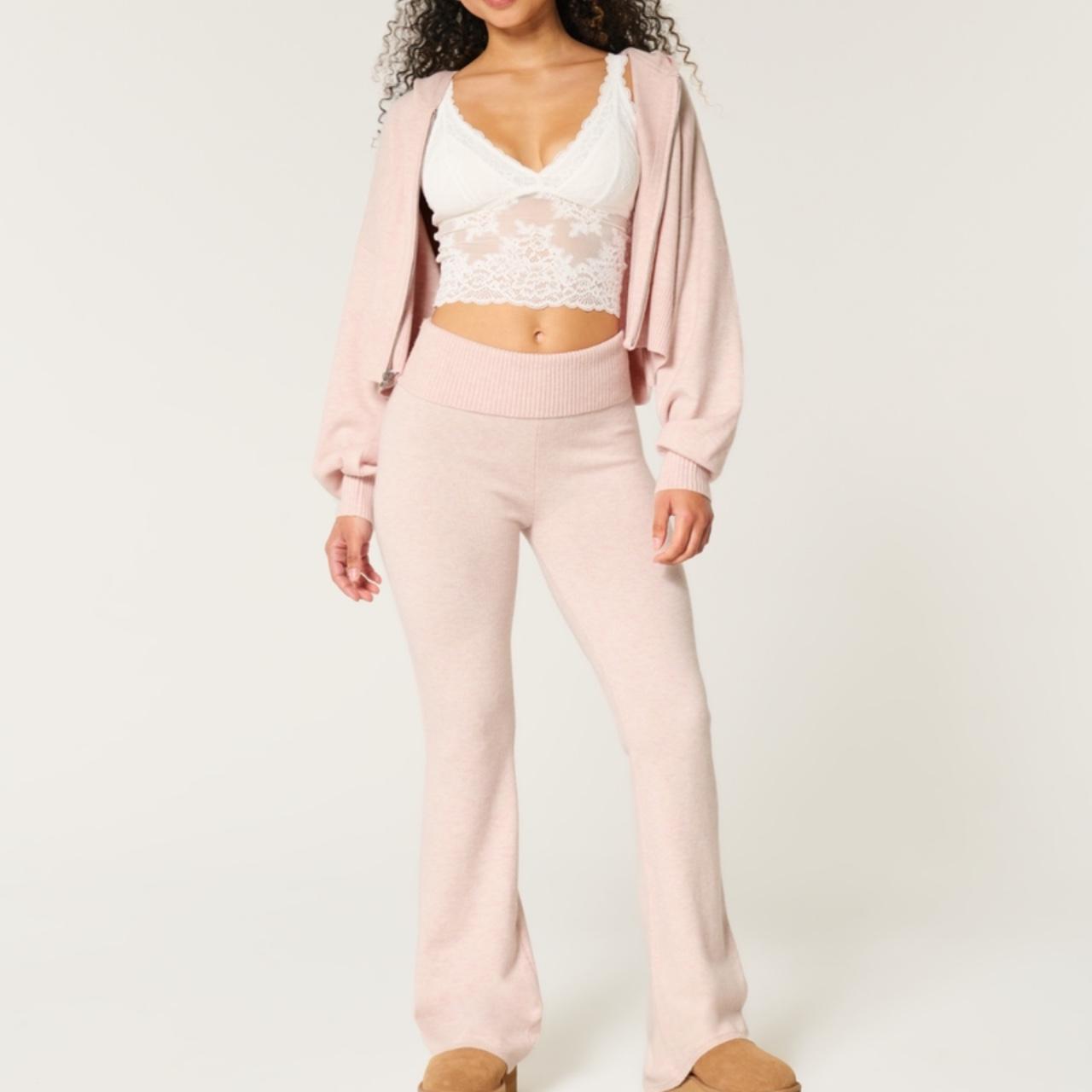 Gilly Hicks pink flare leggings and hoodie Depop