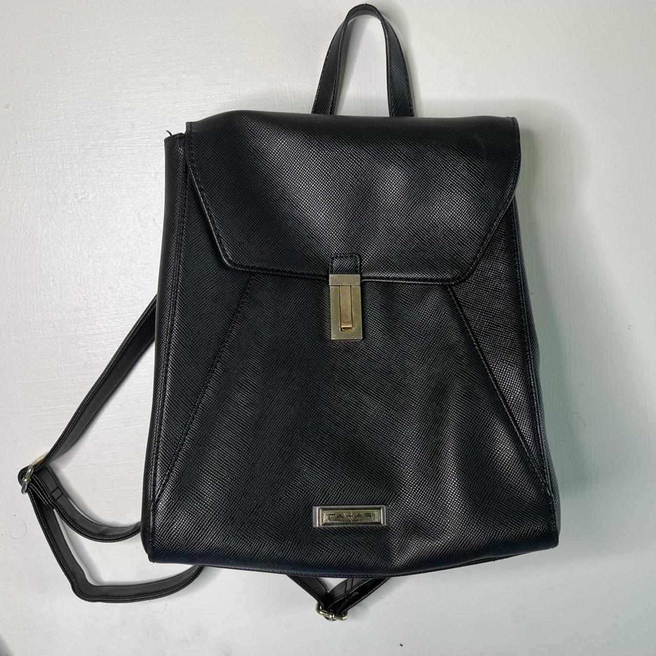 Tahari leather sales backpack