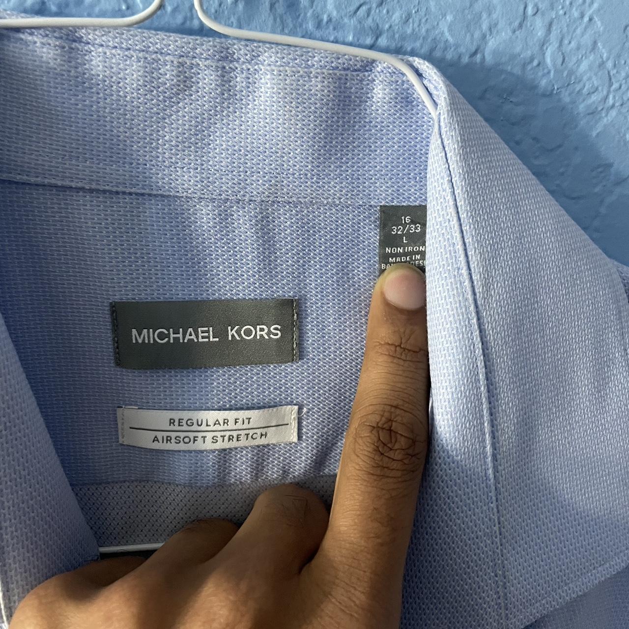 light electric blue Michael Kors men’s dress - Depop