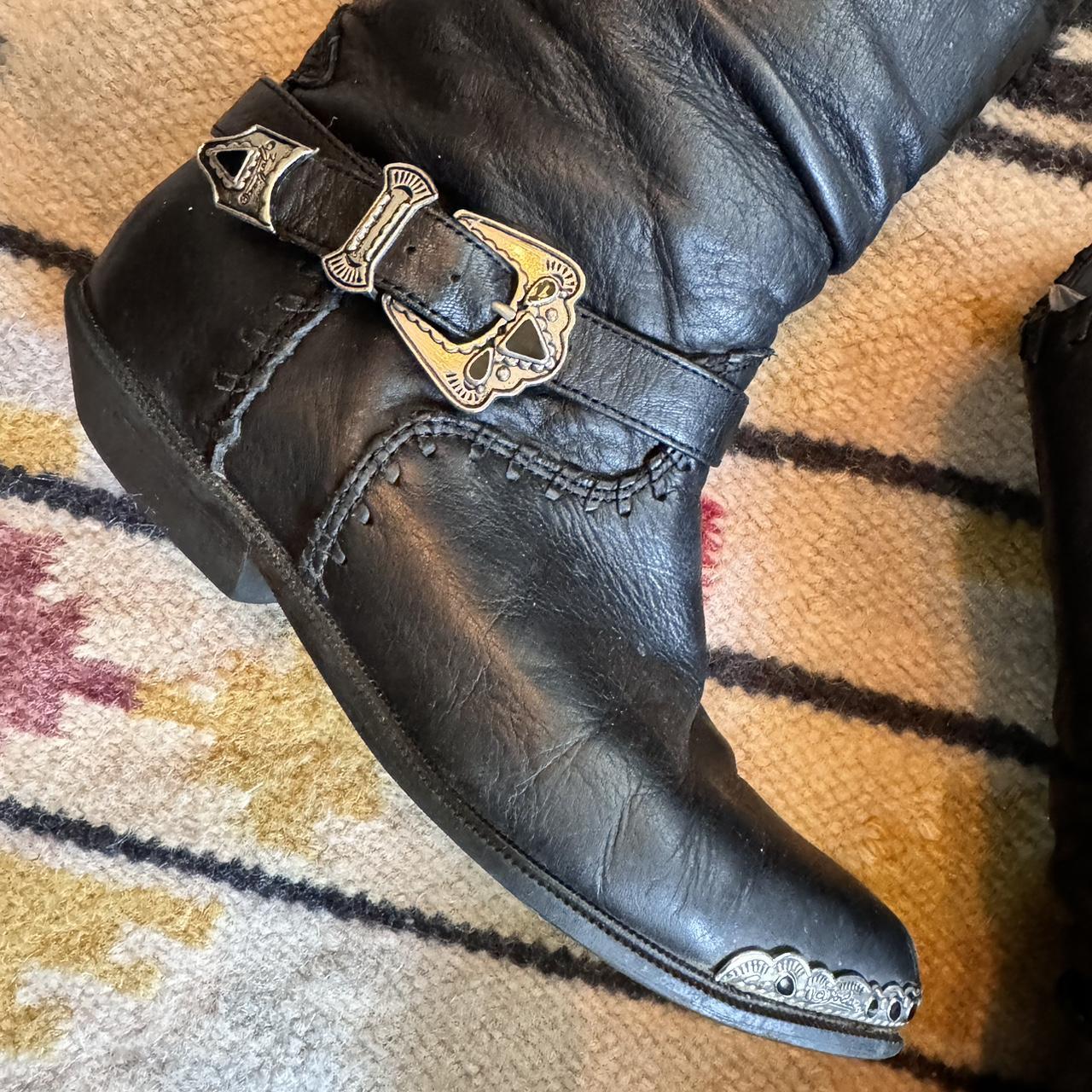 Vintage zodiac cowboy boots Slouchy Western buckle... Depop