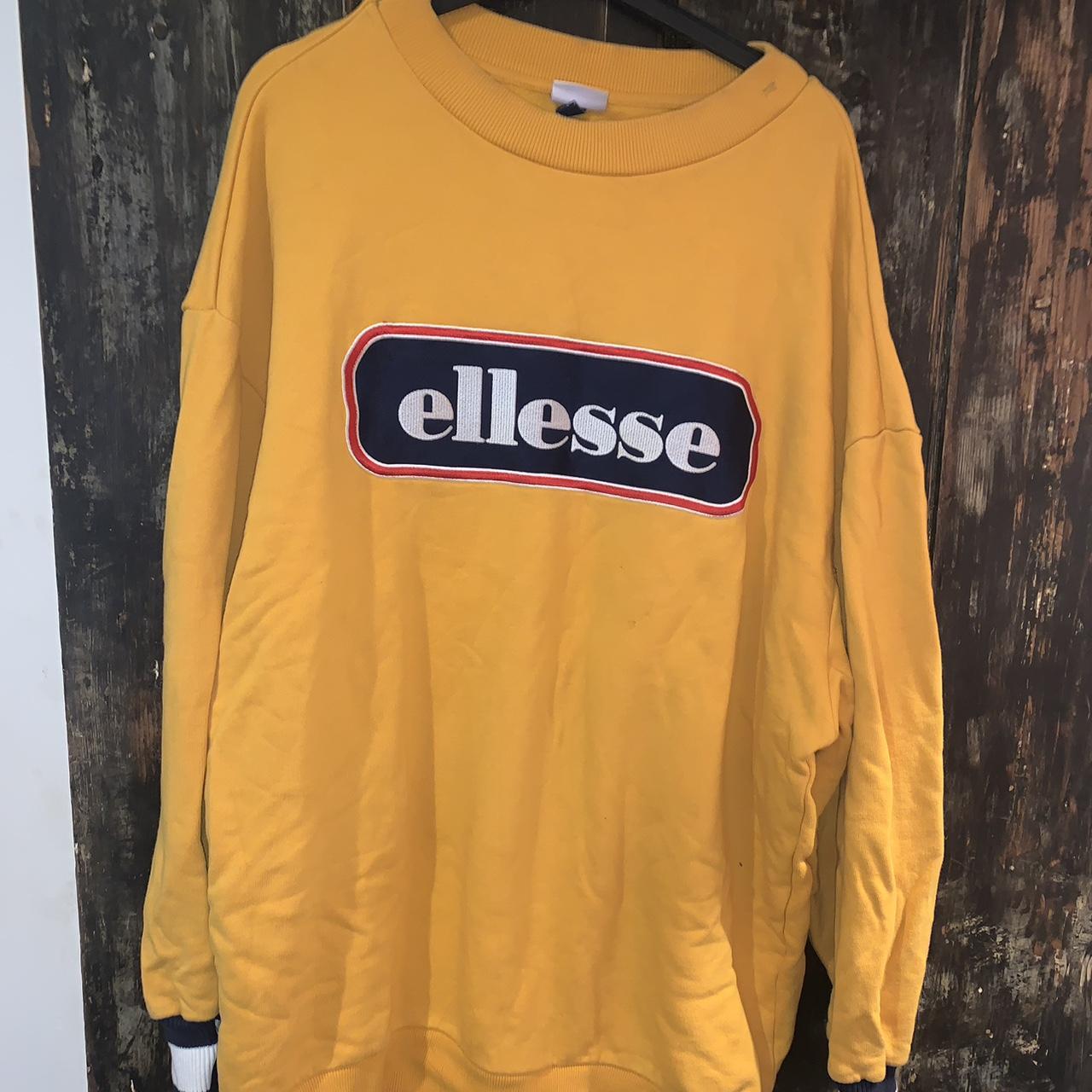 Bring yellow ellesse oversized jumper Man’s small - Depop