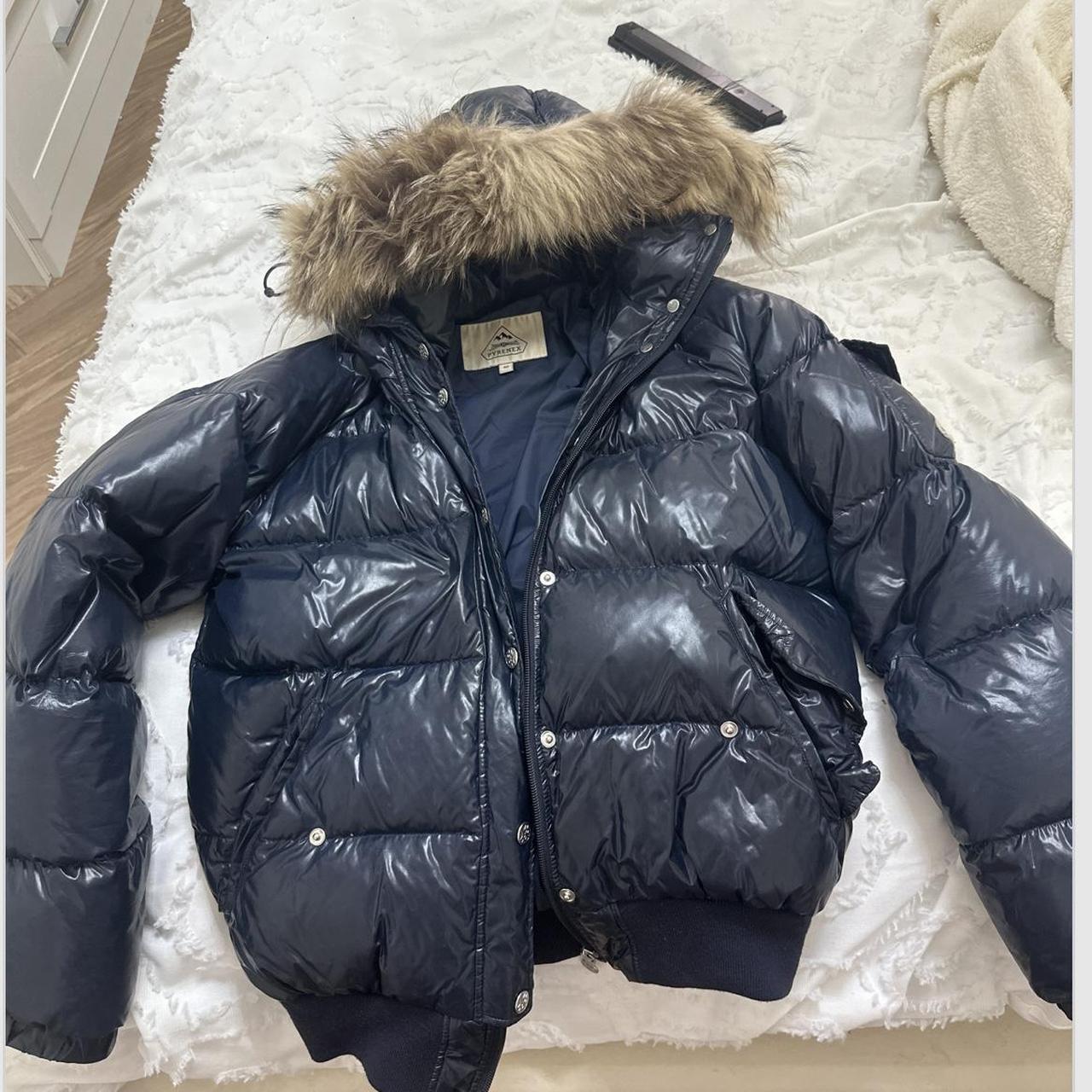 M 10 Navy blue pyrenex aviator shiny coat bought 3