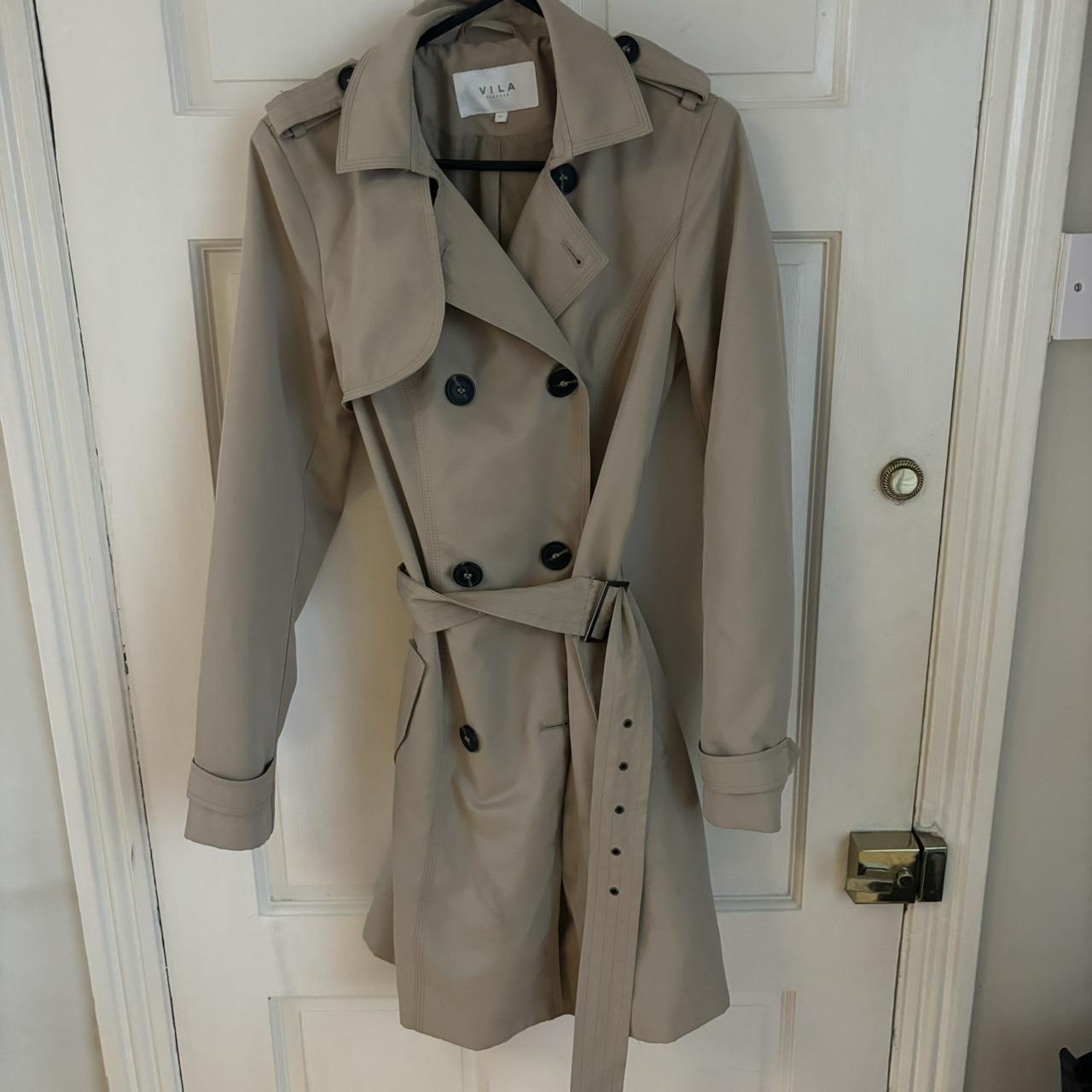 Vila belted trench coat. Worn a handful of times... - Depop