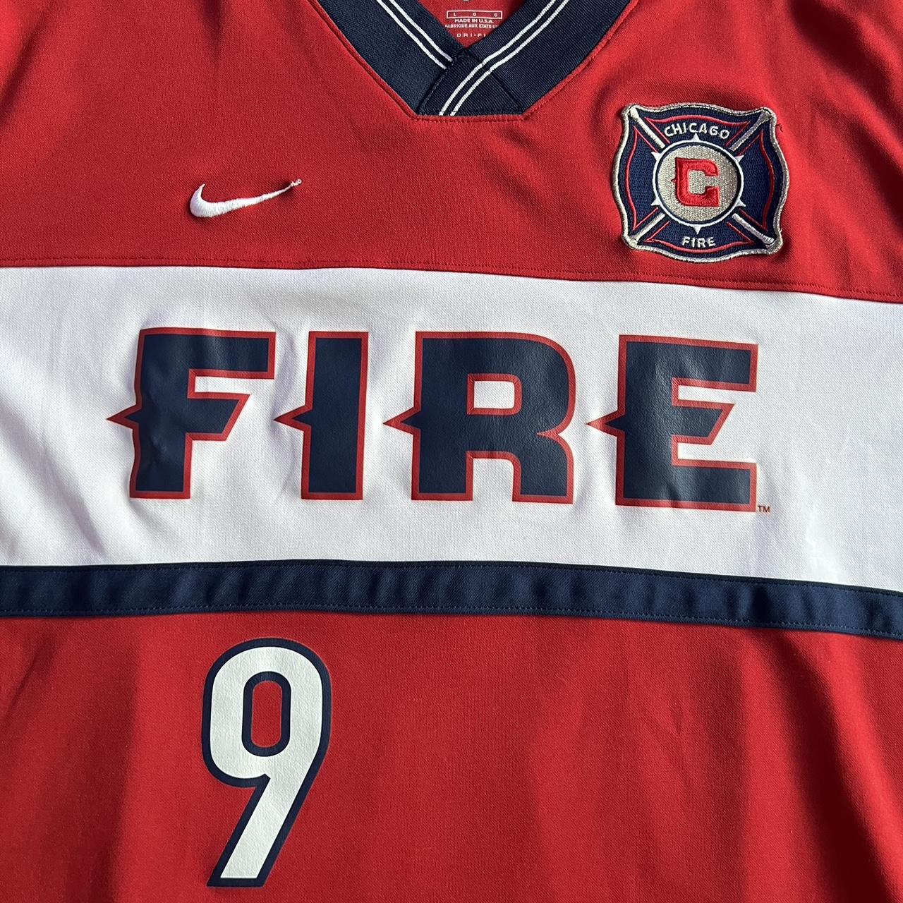 Vintage Chicago fire MLS soccer 90s jersey Tagged - Depop