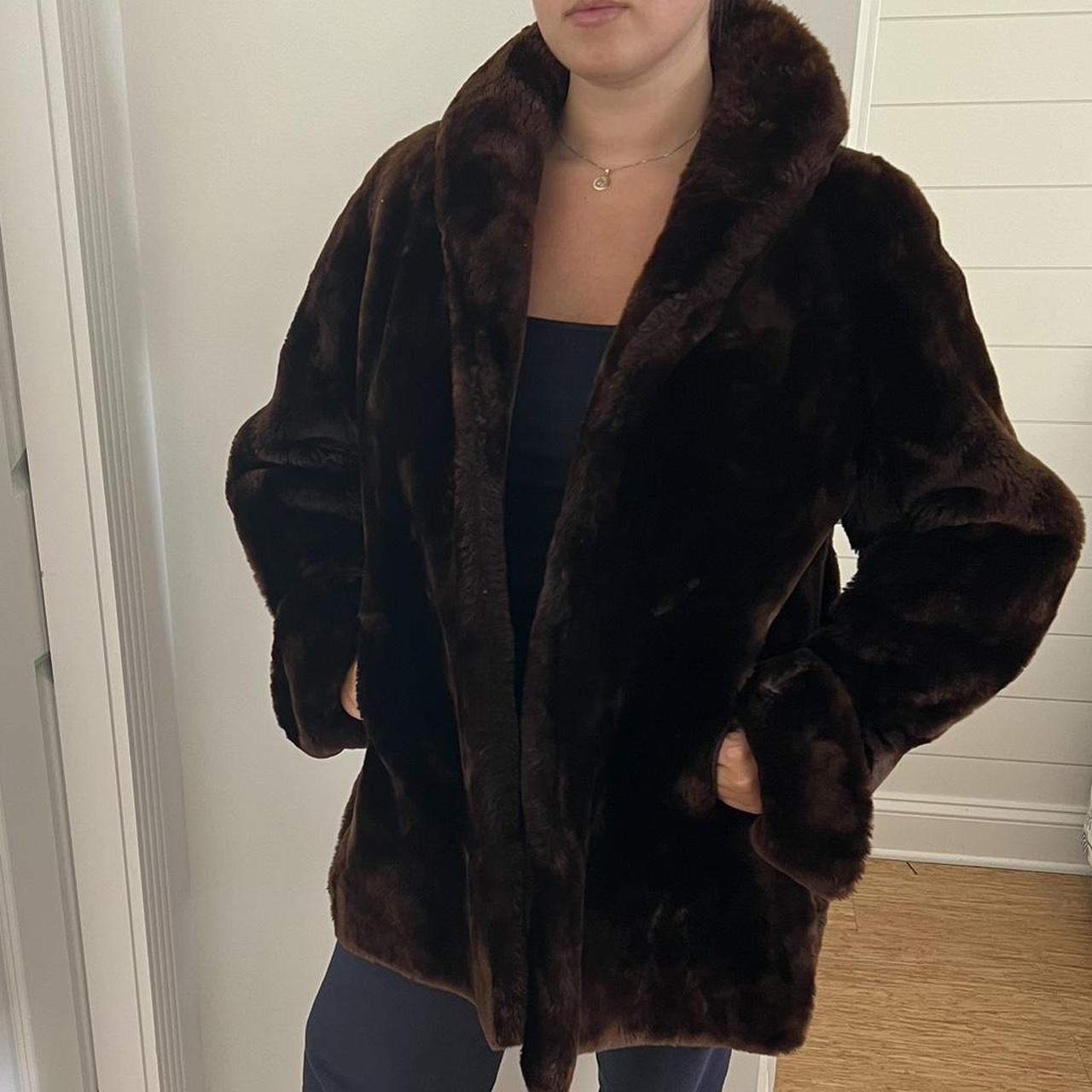 ジャケット・アウター Archive Black Mouton Fur Jacket grunge Archive Black Mouton Fur Jacket grunge