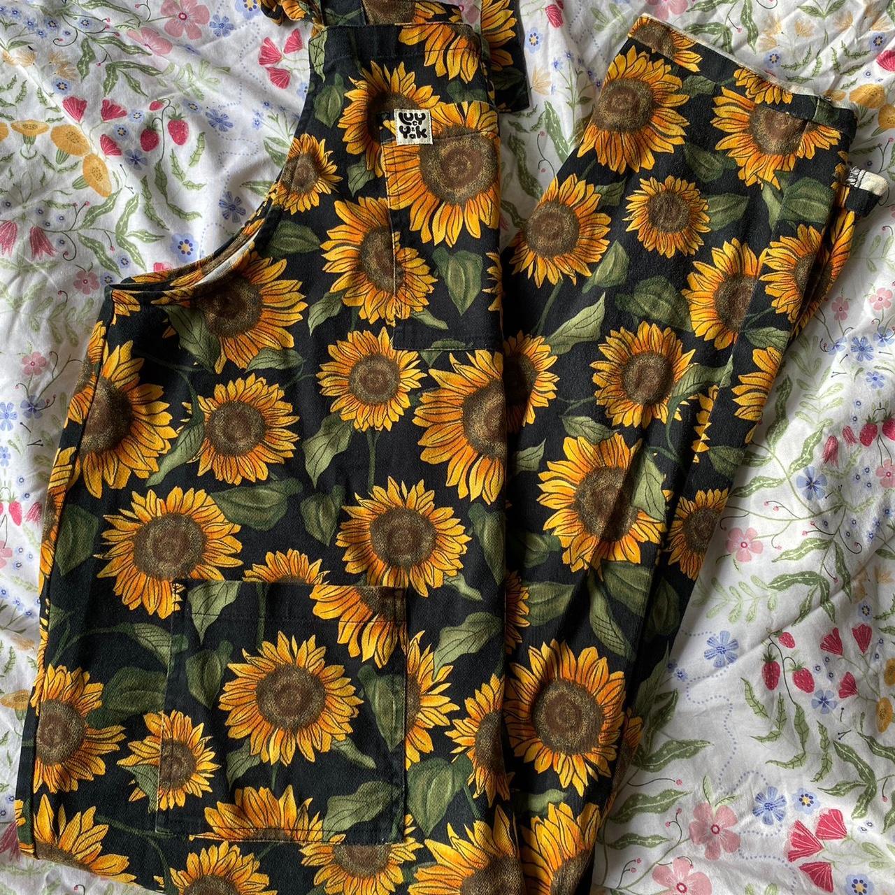 Lucy and Yak sunflower dungarees in a size UK 16.... - Depop