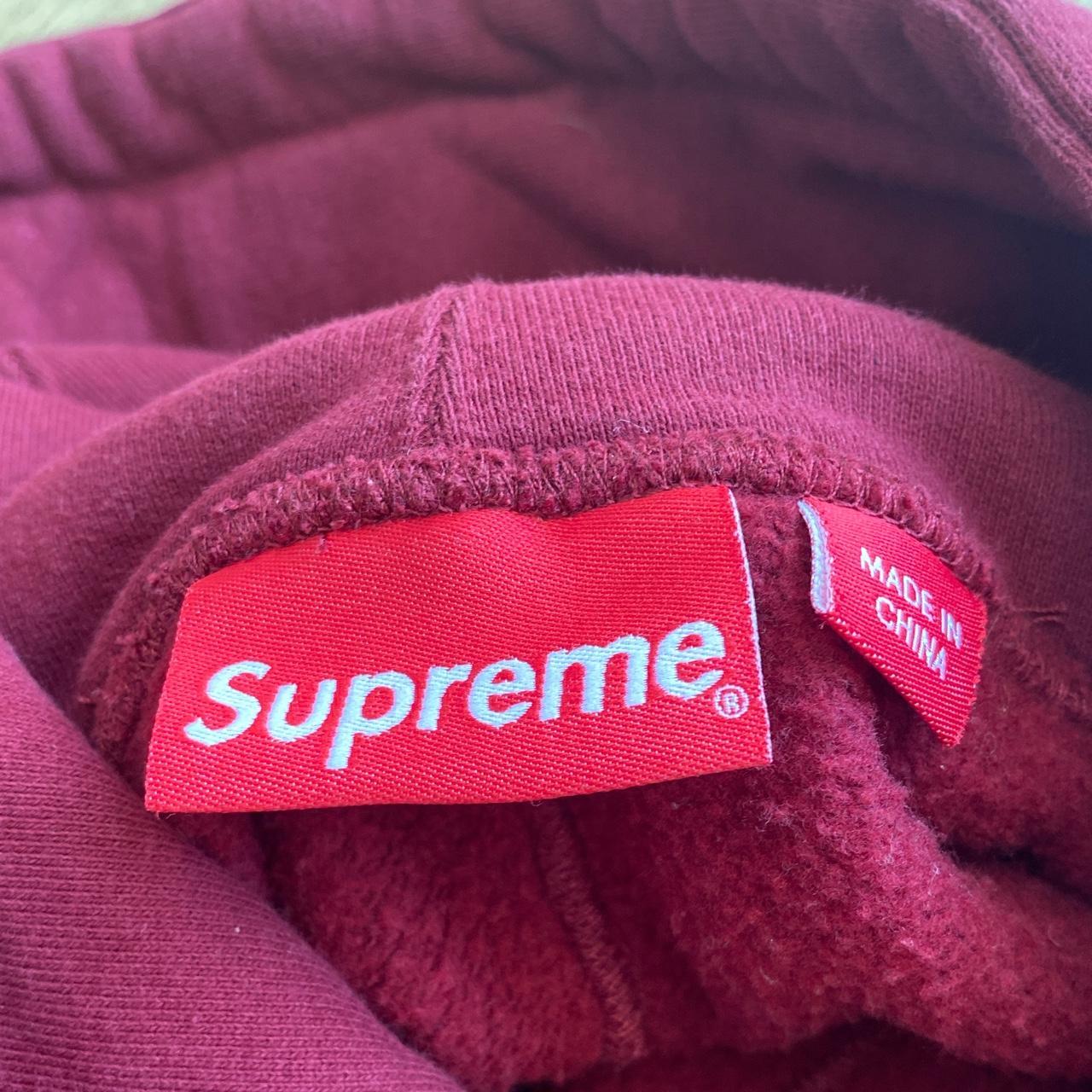 Supreme burgundy box on sale logo hoodie legit check