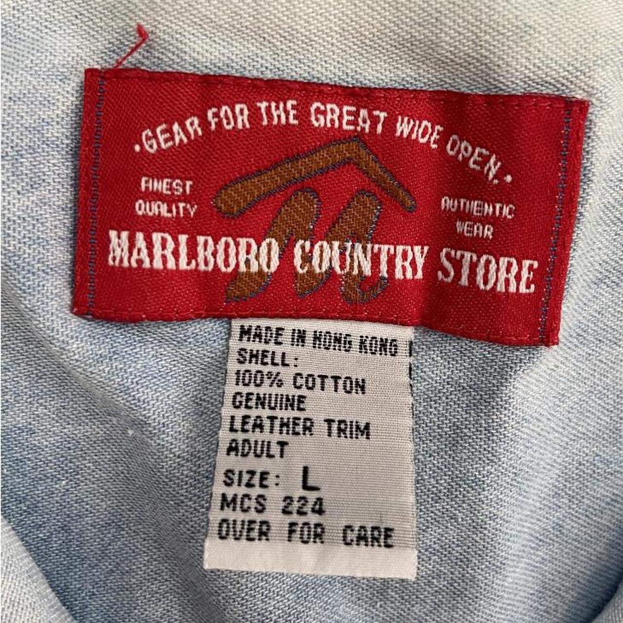 Vintage Marlboro Country Store Denim Shirt Vintage... - Depop