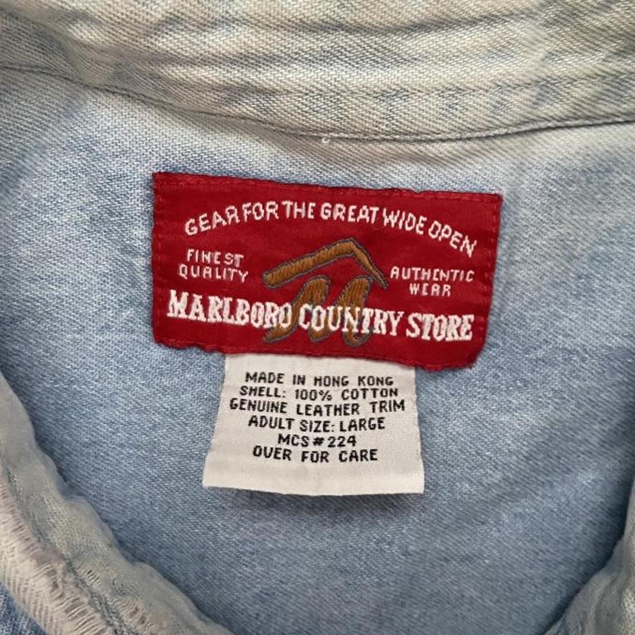 Vintage Marlboro Country Store Denim Shirt Vintage... - Depop