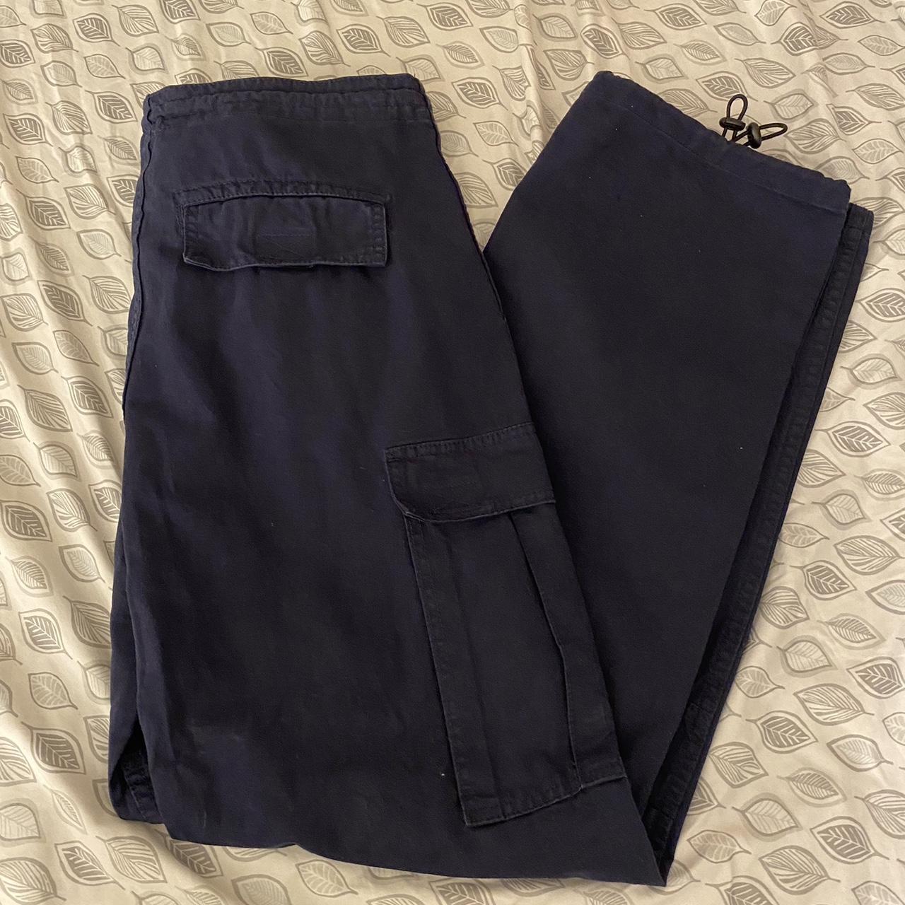 BRANDY MELVILLE KIM CARGO PANTS IN DARK BLUE / NAVY... Depop