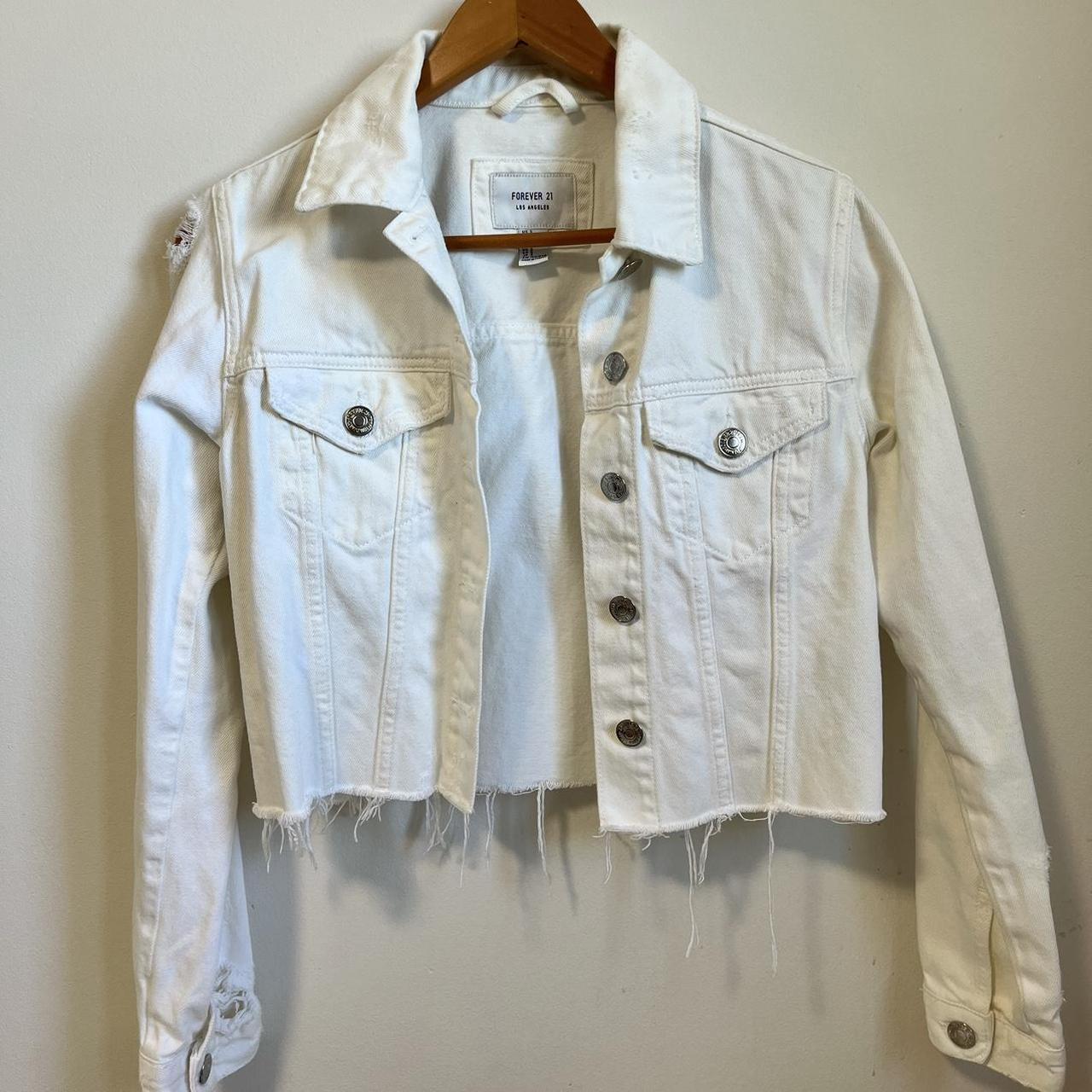 Forever 21 white denim jacket best sale