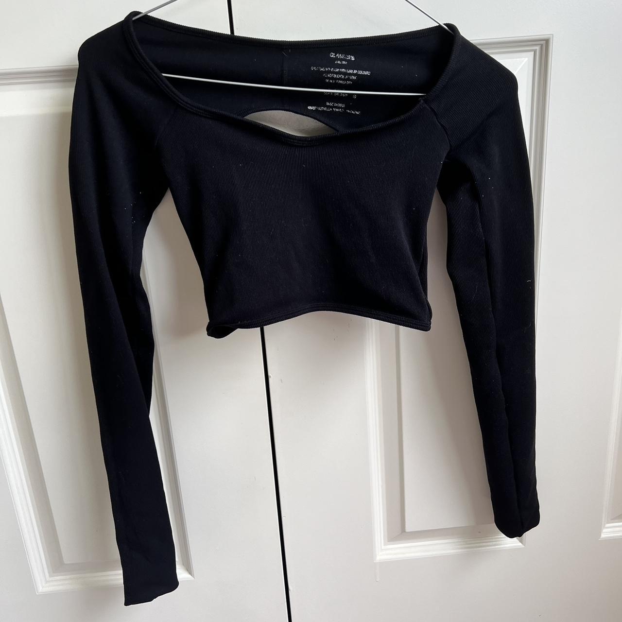 Glassons Cropped Long Sleeve Open Cross Back Size Depop