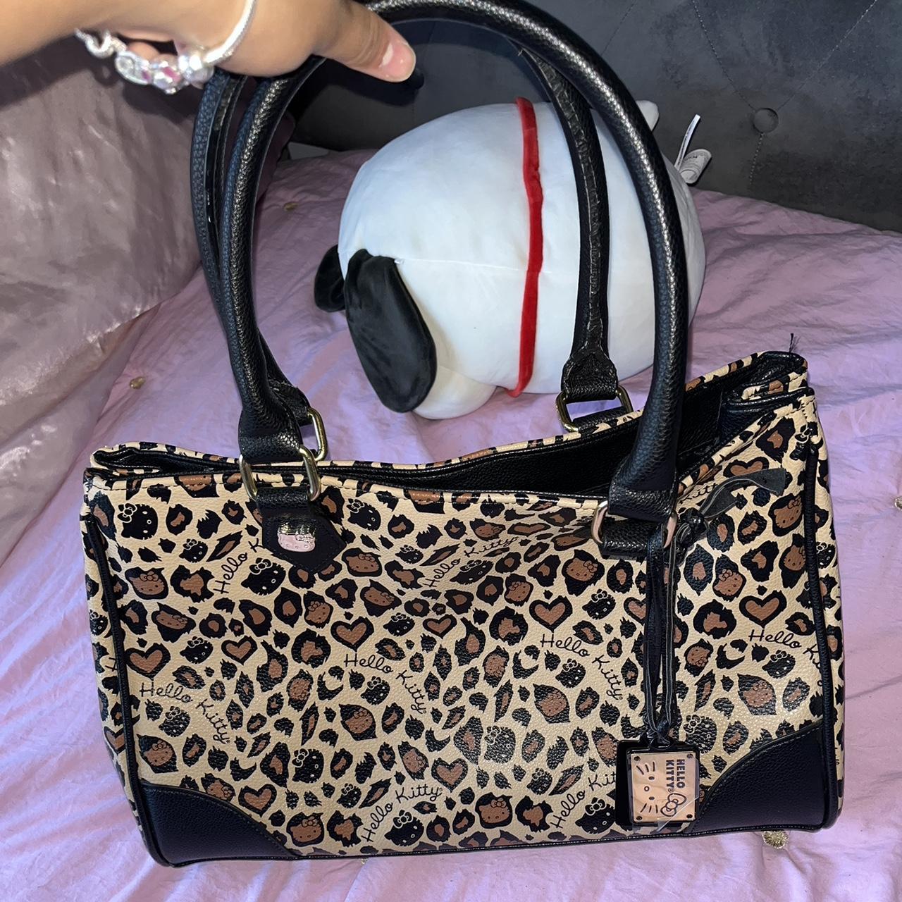 HELLO KITTY Sanrio Large Domed Satchel Purse Leopard Embossed Simulated  Leathe - Women's handbags