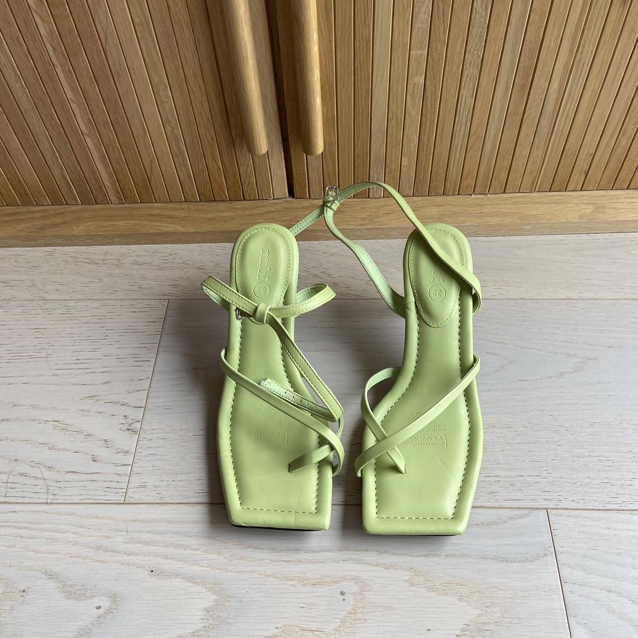 strappy heels green