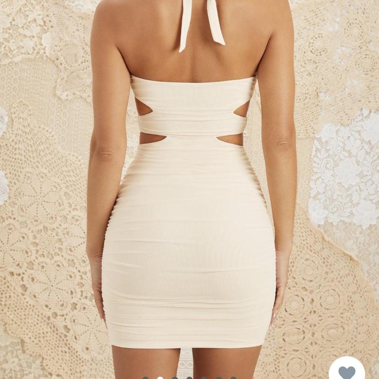 Oh Polly Rosa cut out plunge dress in ivory Size 8... Depop