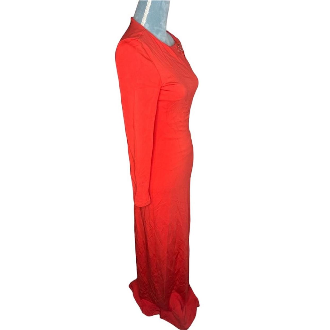 Emilio Pucci Side Chain Link Maxi Dress in Coral | Depop