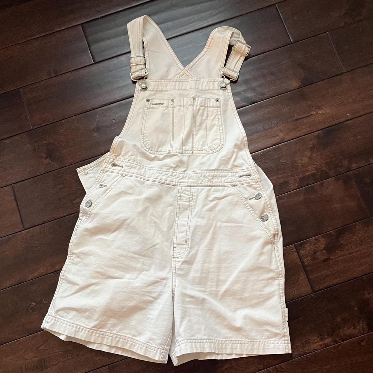 Gap Women's Cream Dungareesoveralls Depop