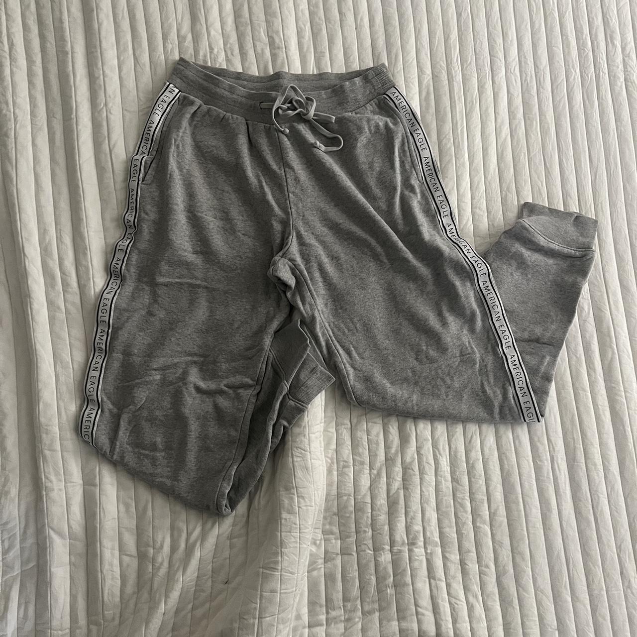 Grey American Eagle Sweatpants Adjustable So so... - Depop