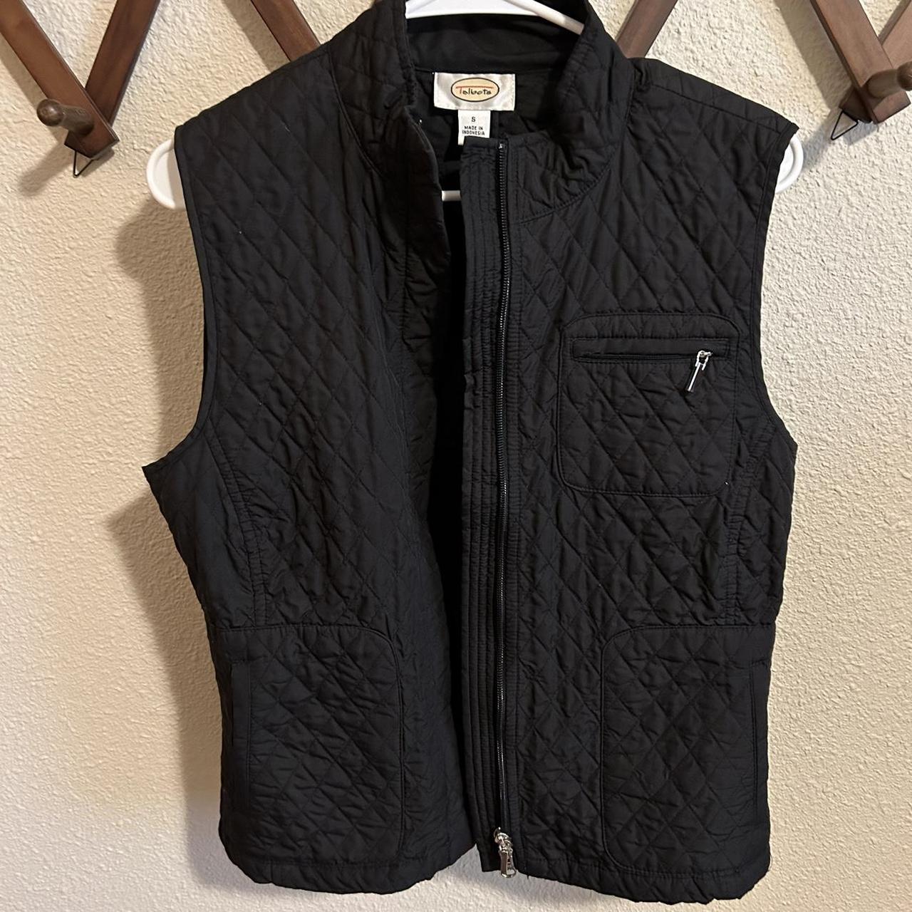 quilted black vest, lightweight in perfect condition. - Depop