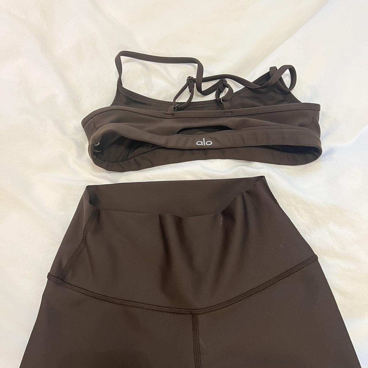 PRICE IS FIRM! Alo workout set brown airlift set... - Depop