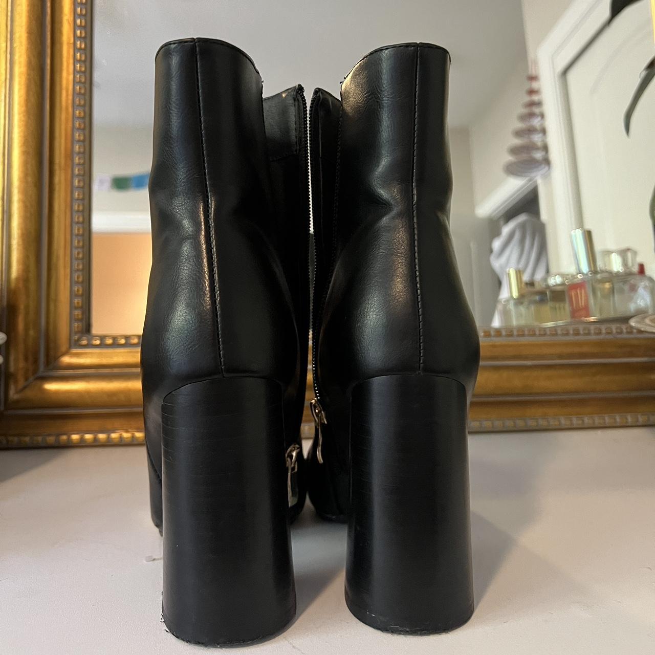 TONY BIANCO BLACK HEELED BOOTIES Size 7, worn two... - Depop