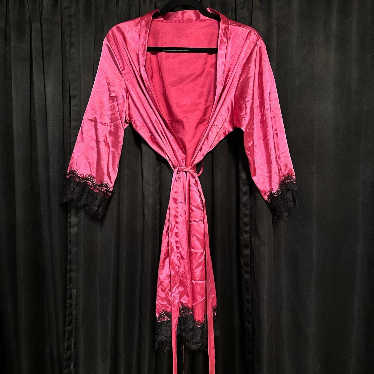 Women's Black and Pink Robe