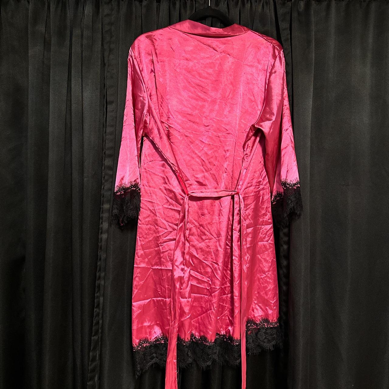 Women's Black and Pink Robe (3)