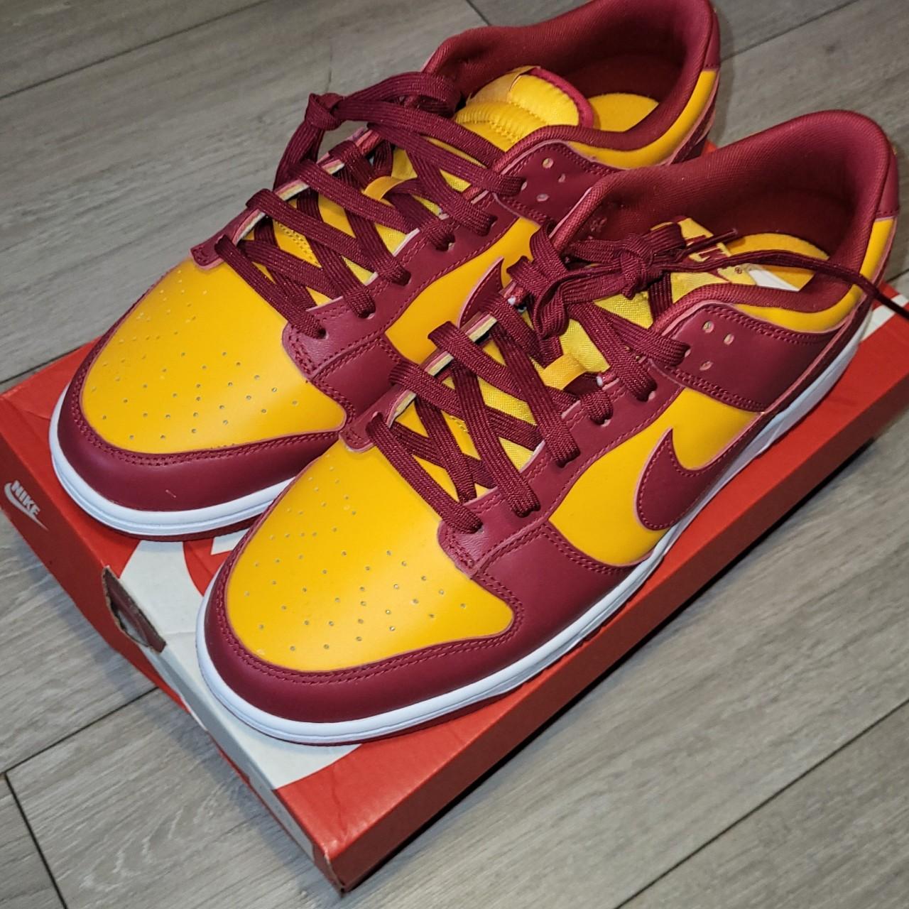 nike sb team classic golden beige & red skate shoes