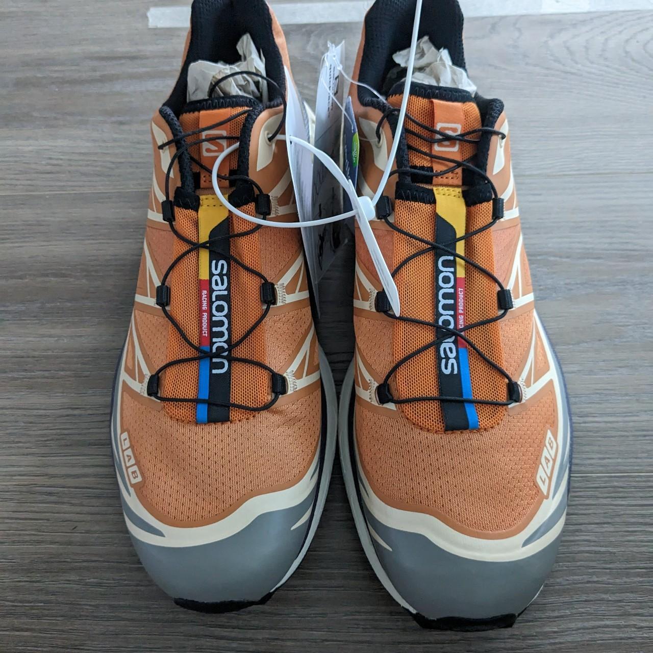 Salomon Men's Grey and Orange Trainers | Depop