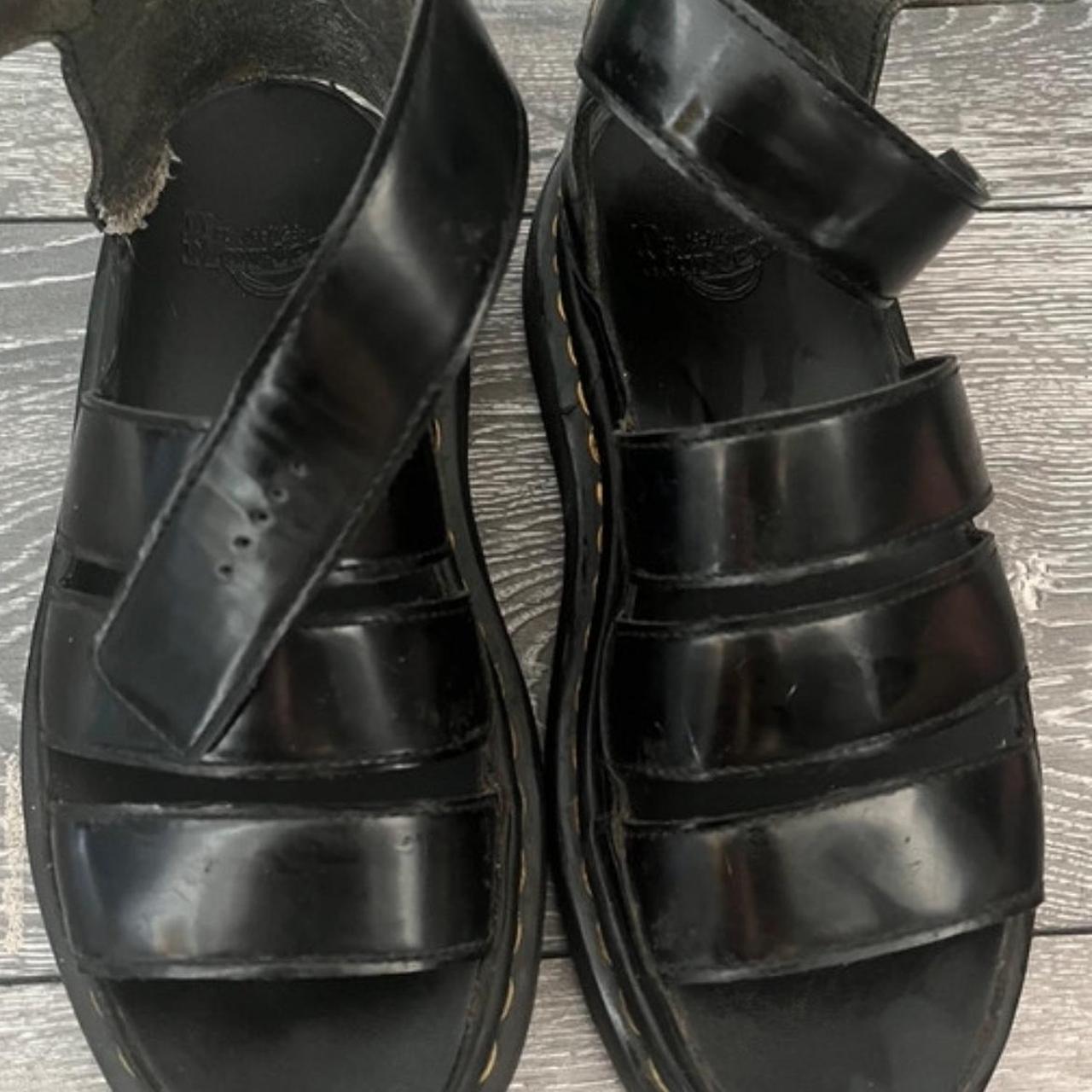 Black dm sandals best sale