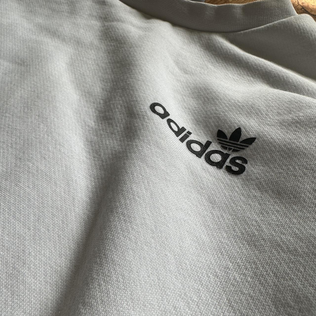 white adidas jumper, worn once, great condition,... - Depop