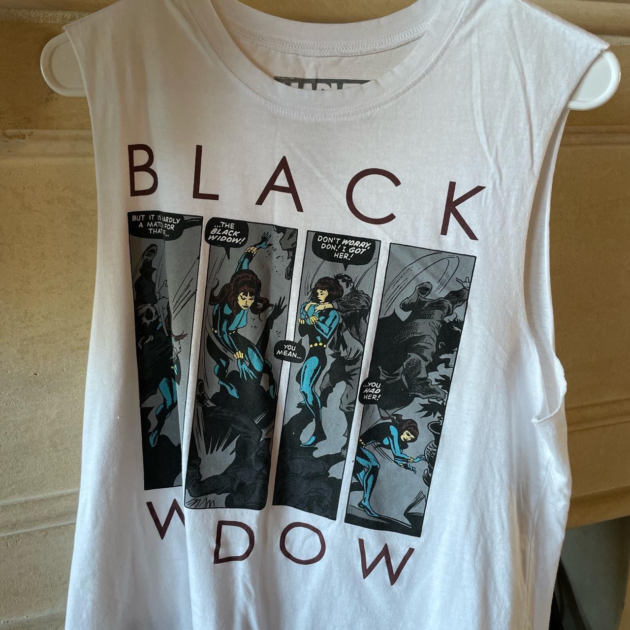 Marvel’s Black Widow muscle tee: Size L Black widow... - Depop