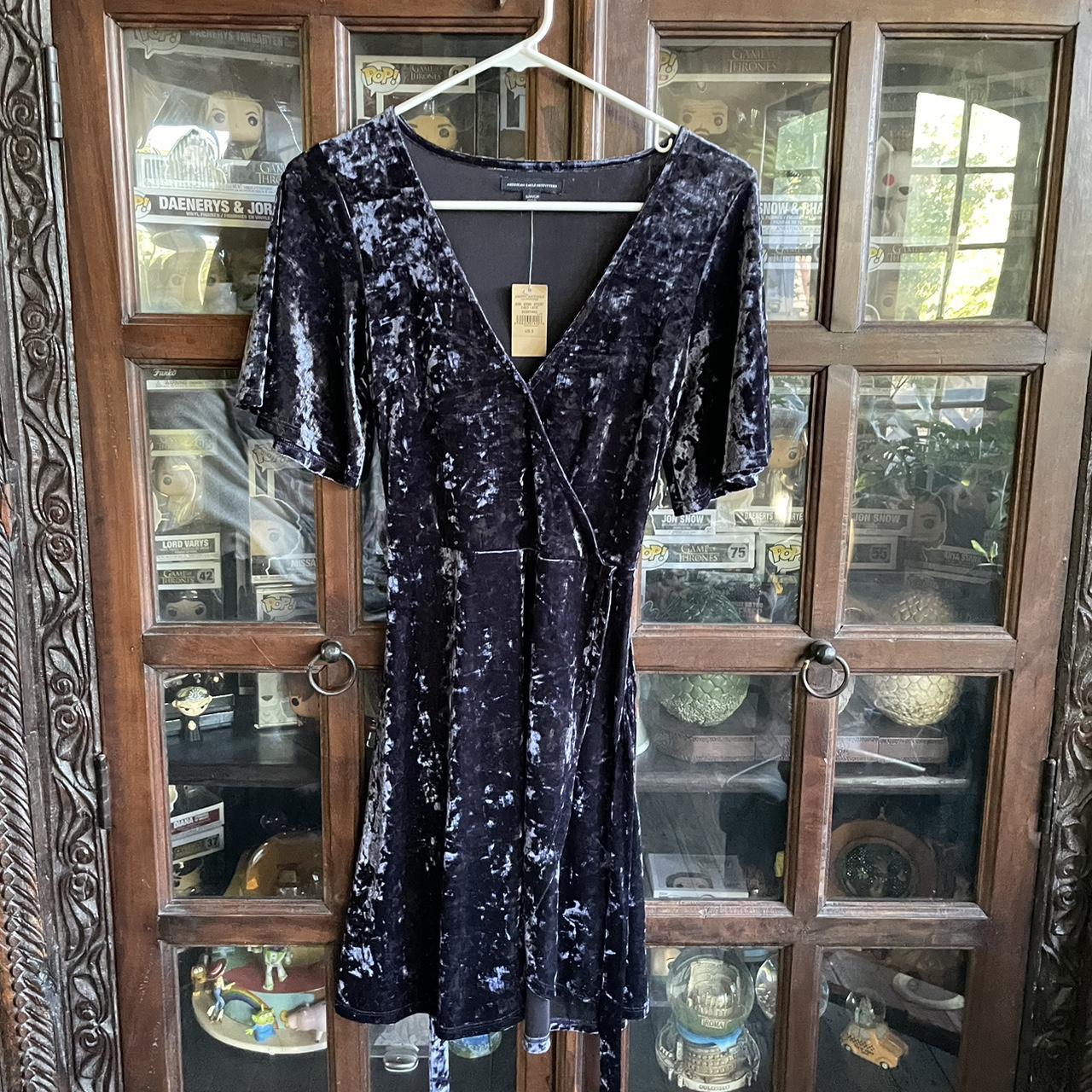 American Eagle Outfitters blue velvet dress Brand