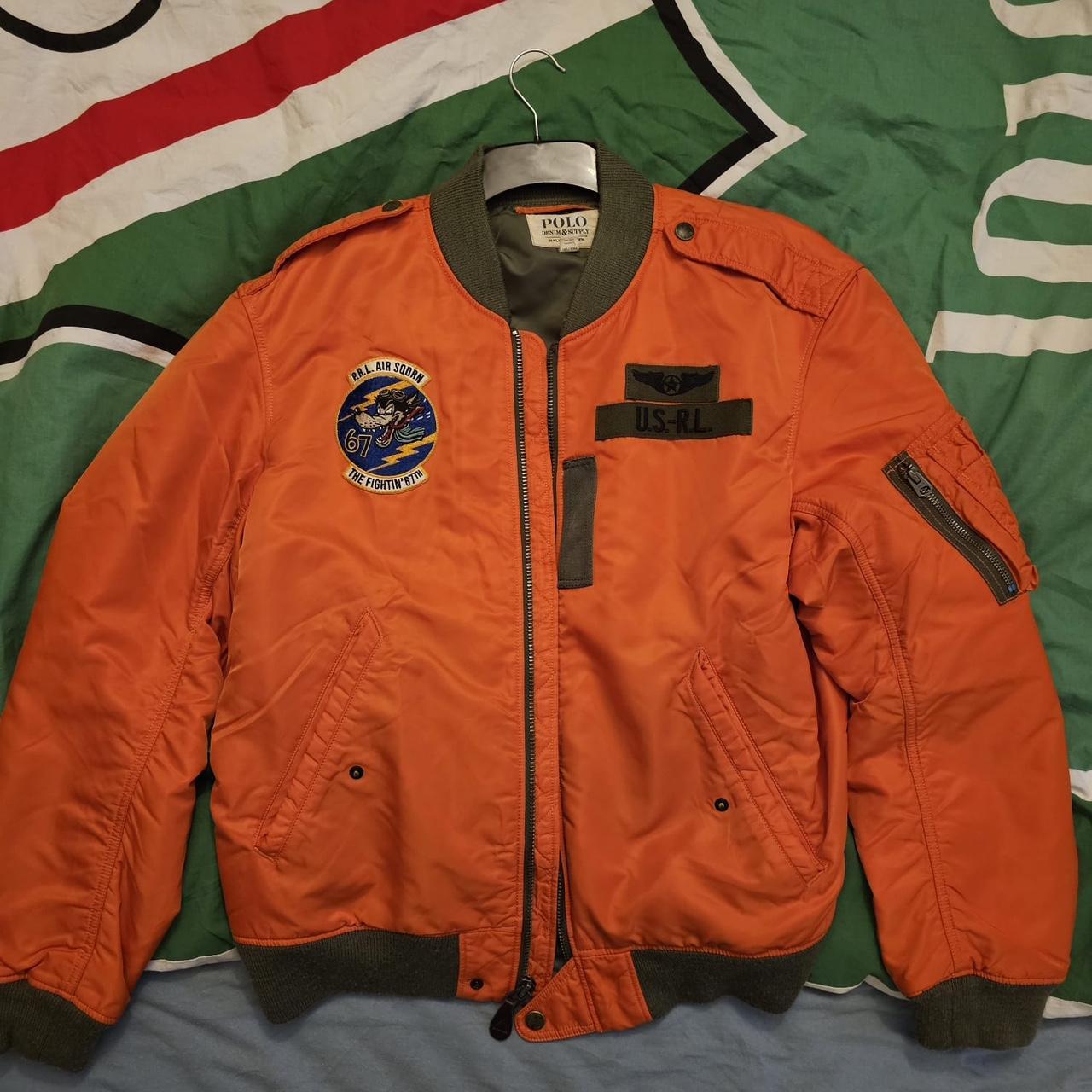 Polo ralph outlet lauren orange jacket