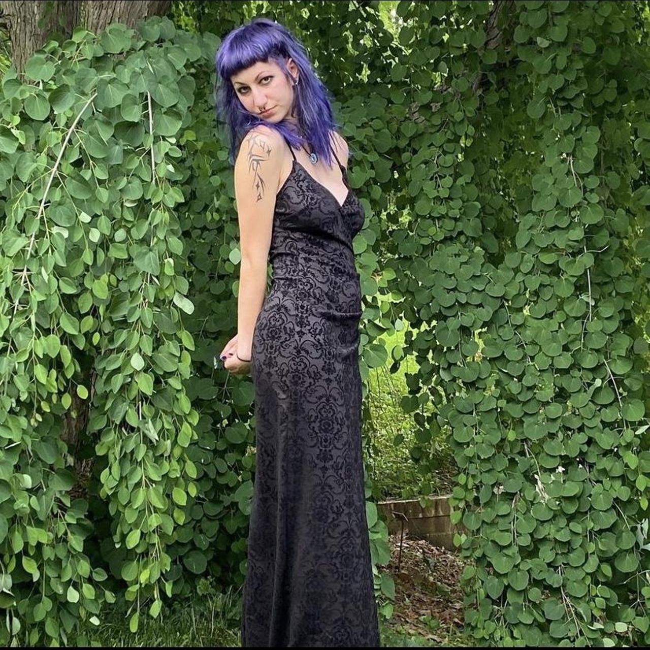 Black With Velvet Decal Winsdor Prom Dress Gretchen Depop 8979