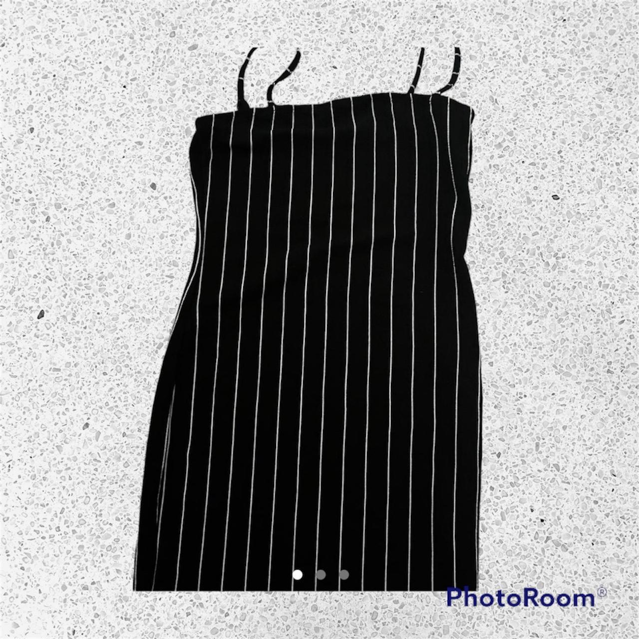 Women's Black and White Dress Depop